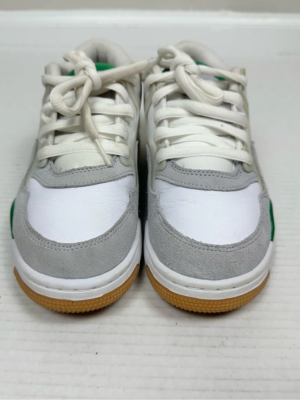 Nike Air Jordan 4 RM FQ7938-103 White/NeutralGrey/Wolf Grey/Pine Green Kids 4.5Y - Picture 3 of 15